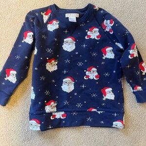 Blue Santa Print Sweatshirt